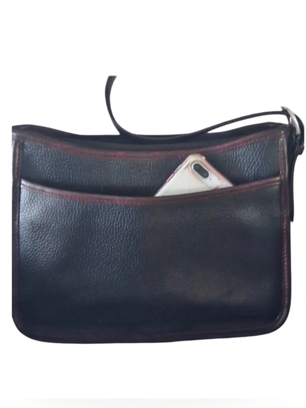 Brighton Vintage Black & Brown Croc Leather Shoulder Bag